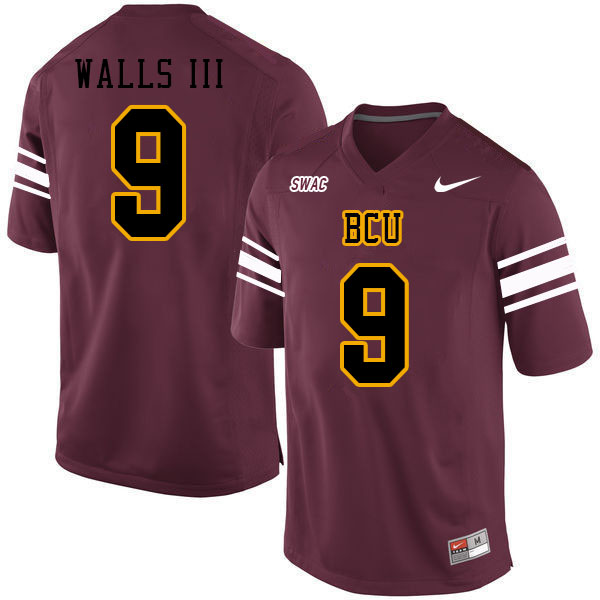 Men-Youth #9 Eddie Walls III Bethune-Cookman Wildcats 2023 College Football Jerseys Stitched Sale-Ma